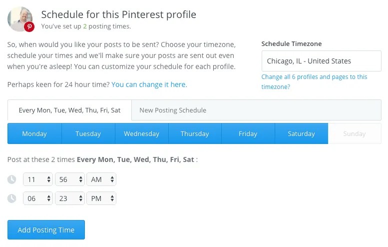 Buffer Pinterest Scheduling