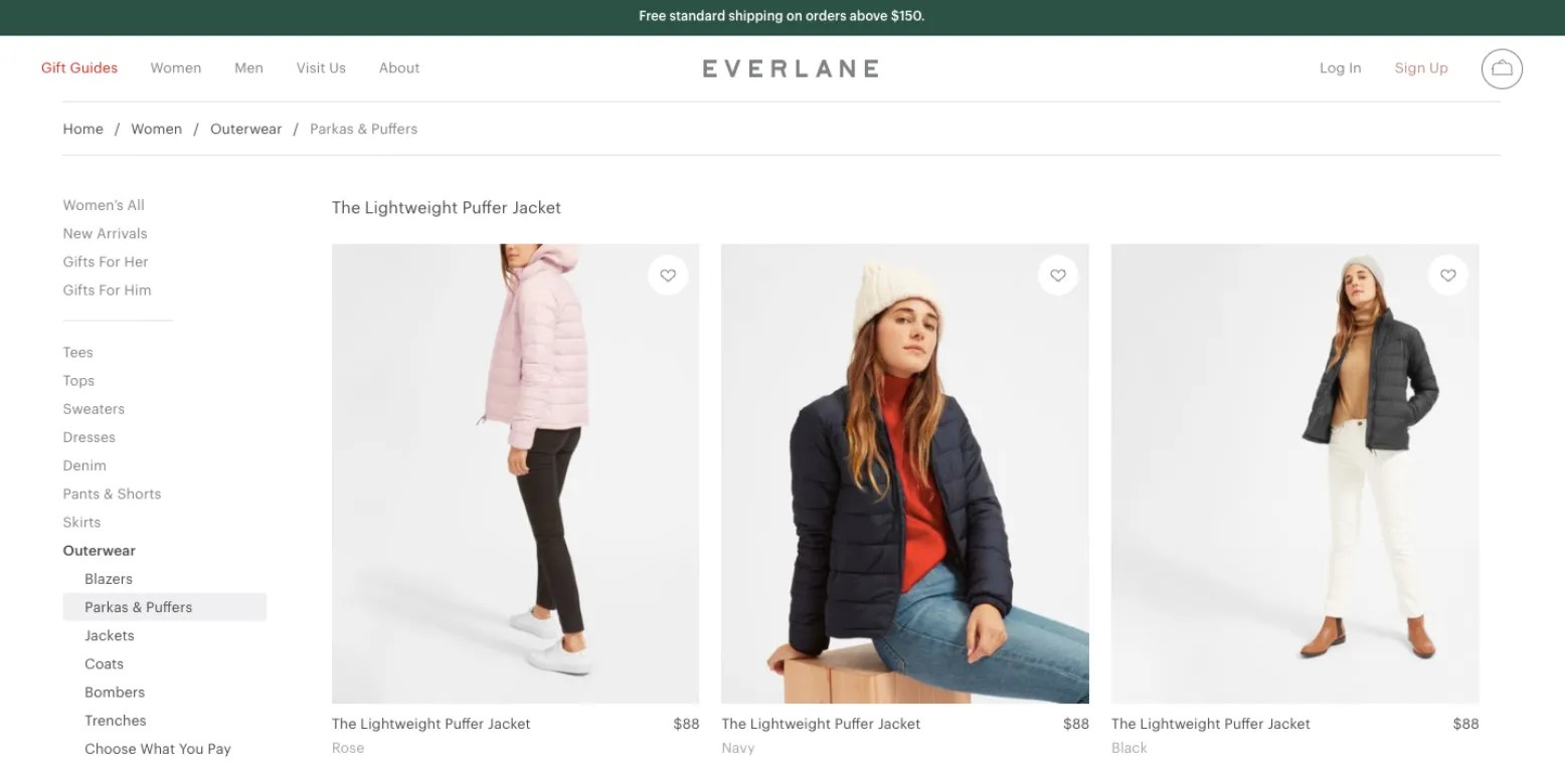 eCommerce Header Example