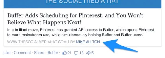 The "BY MIKE ALLTON" byline is automatically added to posts that link to content I've authored.