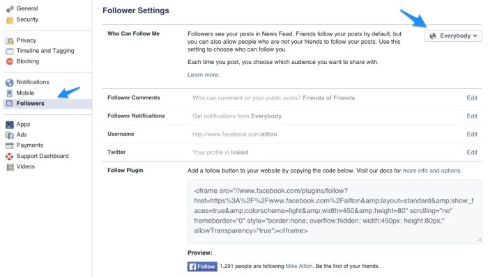 Update your Follower Settings