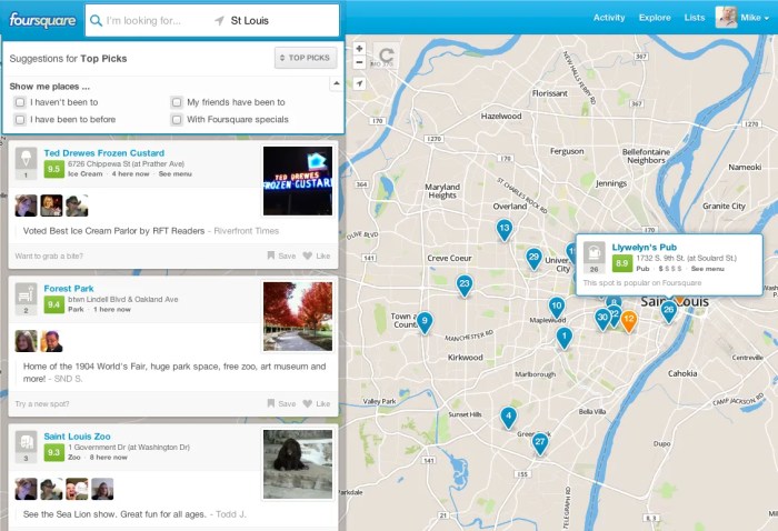 Foursquare is a social network devoted to local search results.