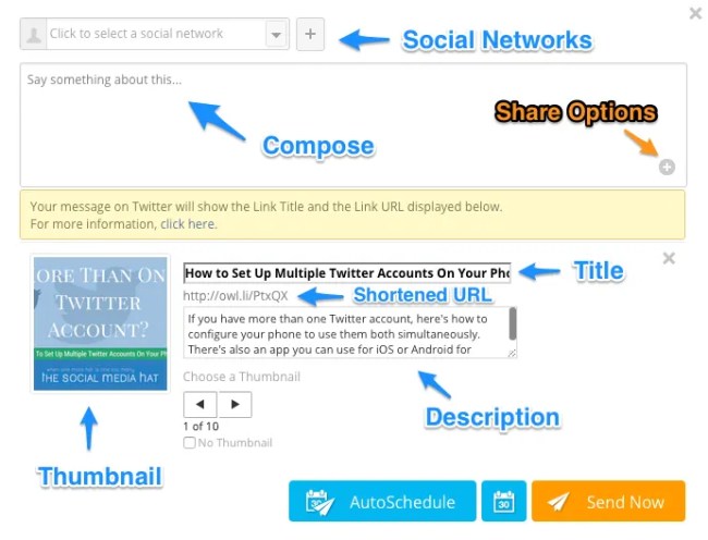 Share Options within the Hootlet.