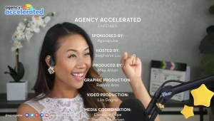 The marketing agency podcast, Agency Accelerated, airs end credits during each live broadcast.