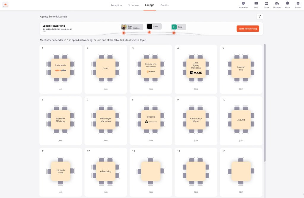 Virtual Speed Networking and Table Talks using Airmeet