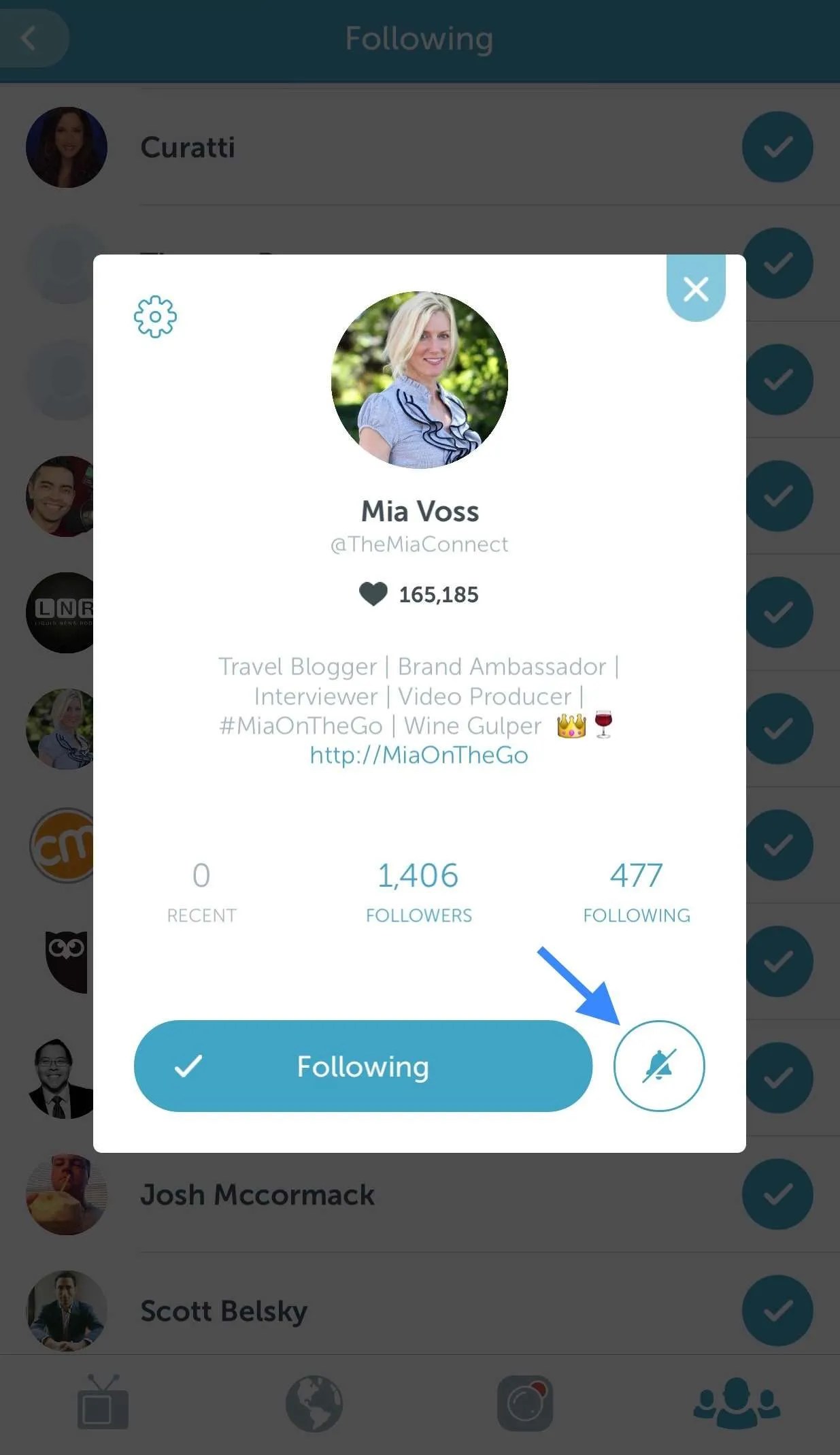 Where to find notifications on Periscope.