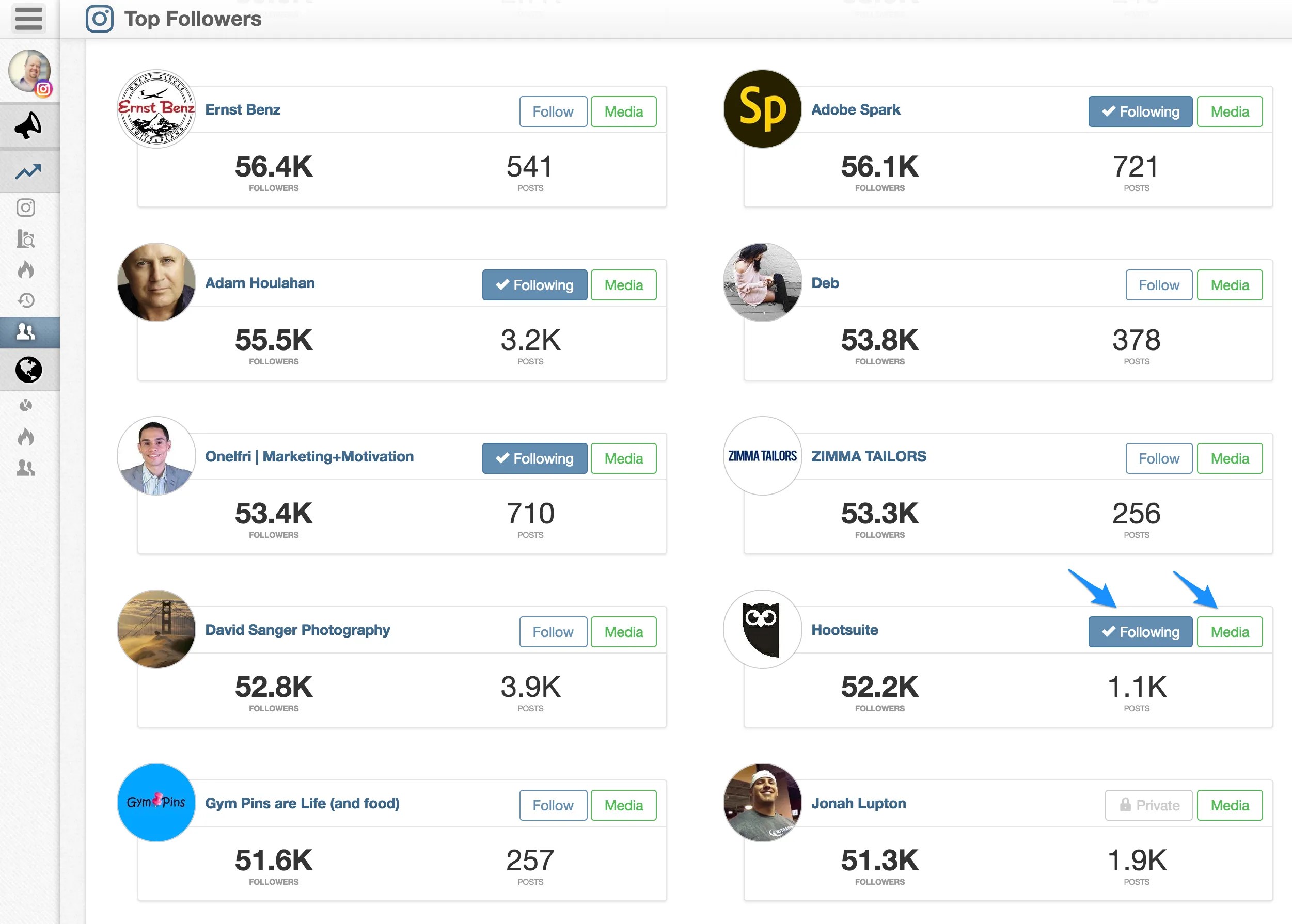 Use Tailwind to identify influencers on Instagram.