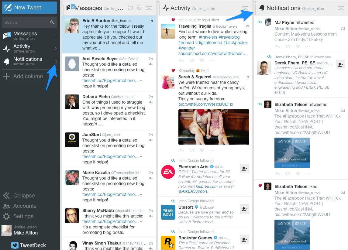 Move And Customize TweetDeck Columns