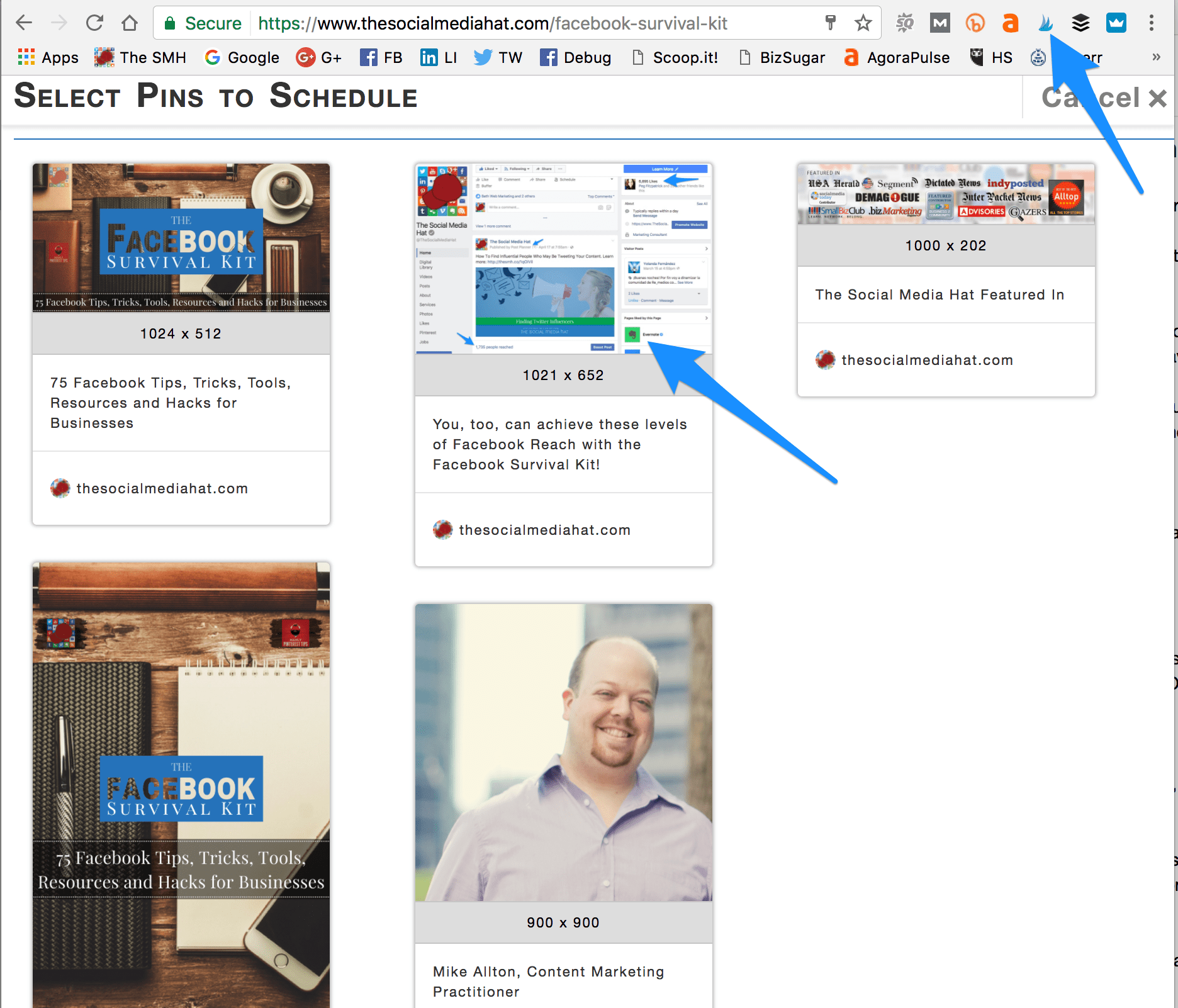 use Tailwind's chrome extension to share from any website.