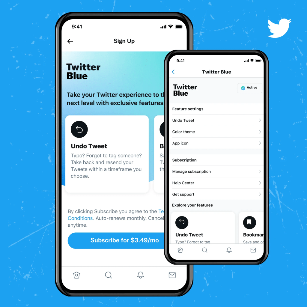 Twitter's new subscription service offering exclusive features is called Twitter Blue.